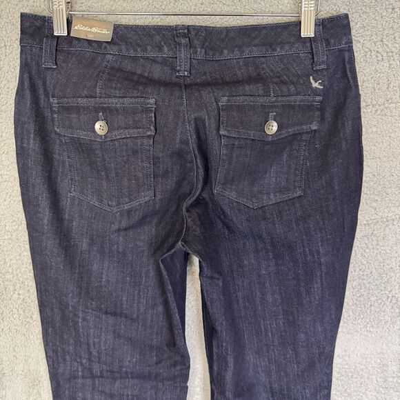 Eddie Bauer Jeans Women’s 10 Blue Trouser Denim Stretch Dark Wash NWT - Picture 8 of 11